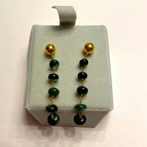 Stauer Emerald 14k Gold Earrings